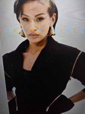 AKIRA ZIPPED UP PEPLUM BLAZER Size S